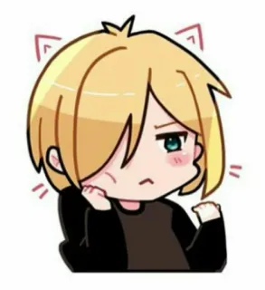 🌈 dadf0049 Yuri Plisetsky Yuri on Ice animé, sticker, Yuri Plisetsky, Yuri on Ice, mignon, chibi whatsapp sticker