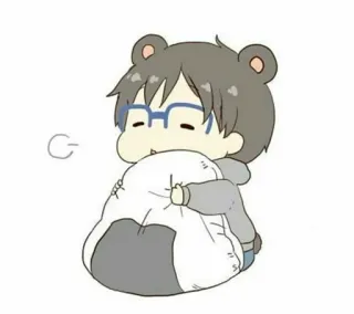 ❄️ fd74d755 Chibi, Mignon, Style animé, Ours, Kawaii whatsapp sticker