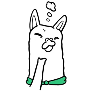 🤔 8b295c52 binatang, llama, kartun, jari tengah, kasar, menyinggung telegram sticker