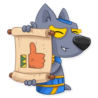 👍 1f0a3e7d 개, 만화, 스크롤, 좋아요, 이집트, 고대 telegram sticker