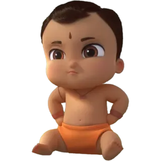 😡 1a85a885 baby, indian, cartoon, cute, traditional, animation telegram sticker