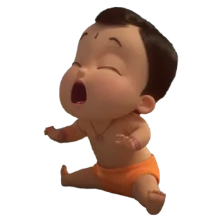 😜 77f2bdf1 baby, cute, cartoon, animated, yawning telegram sticker
