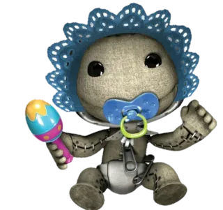 👶 347e7c4b Sackboy LittleBigPlanet sackboy, littlebigplanet, ребенок, игрушка, сшитый whatsapp sticker