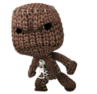 😠 8edc80c7 Sackboy Little Big Planet злой, Sackboy, марионетка, видеоигра, рукоделие, текстура whatsapp sticker