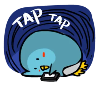 📱 e707cce4 TAP TAP タップ, 電話, タイピング, 漫画, デジタル, 絵文字 telegram sticker