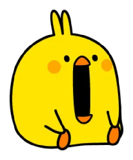 😧 59ed266a pollo, giallo, animale, carino, uccello, divertente, emoji whatsapp sticker