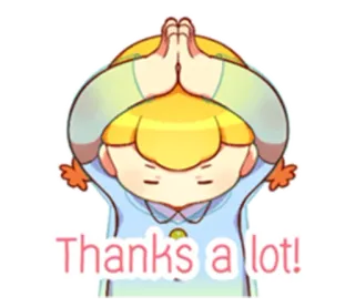 🙏 19c1a7c0 Thanks a lot! 谢谢, 感谢, 卡通, 可爱, 表情 telegram sticker