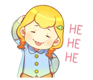 😅 19c441c0 HE
HE
HE 卡通, 女孩, 表情符号, 微笑, 笑, 可爱 telegram sticker