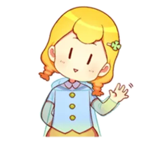 👋 78a3b0cc 卡通, 女孩, 友好的, 挥手 telegram sticker