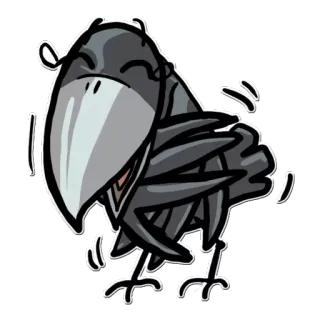😂 2356116a corbeau, oiseau, dessin animé, animal whatsapp sticker