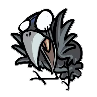 😱 45e1fdab oiseau, corbeau, dessin animé, animal whatsapp sticker