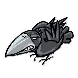 😠 65f04b17 corbeau, en colère, oiseau, dessin animé, animal whatsapp sticker