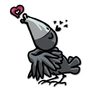 😘 b95a1d88 oiseau, coeur, amour, dessin animé, mignon whatsapp sticker