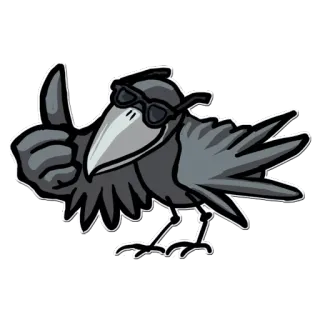 😎 e07b32ed oiseau, corbeau, lunettes de soleil, animal, pouce levé, cool whatsapp sticker