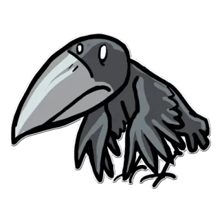 😟 e1daffc2 corbeau, oiseau, triste, animal, dessin animé whatsapp sticker
