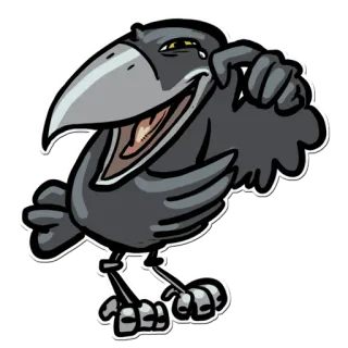 🤣 09256ec2 cuervo, pájaro, dibujos animados, pegatina, animal telegram sticker