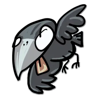 🫠 335b100a cuervo, pájaro, dibujo animado, animal, pegatina telegram sticker