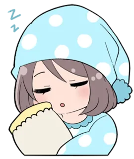 😴 41154ea8 수면, 애니메이션, 귀여운, 카와이, 잠옷, 만화 whatsapp sticker