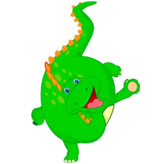😀 5285374f dinosaur, cartoon, green, animal, cute, sticker, reptile whatsapp sticker