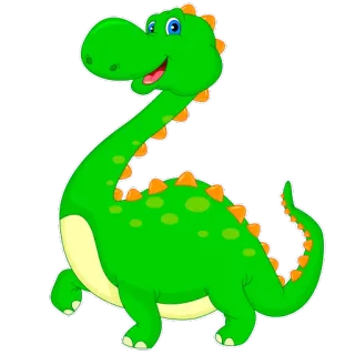 😀 854f6c09 dinosaur, brontosaurus, cartoon, cute, green, animal, herbivore whatsapp sticker