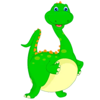 😃 c404c86f dinosaur, brontosaurus, cute, cartoon, green, animal, prehistoric whatsapp sticker