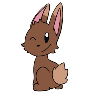 🤪 88e4a793 coniglio, animale, carino, cartone animato, che fa l'occhiolino, coniglio, marrone telegram sticker