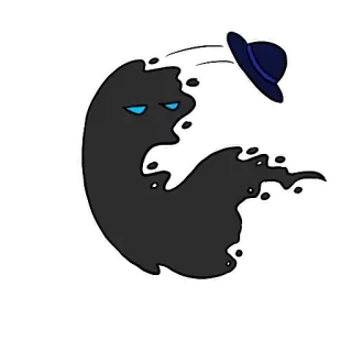 😉 9214661c fantasma, cappello, cartone animato, ombra, spaventoso, halloween telegram sticker