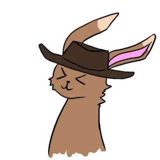 😙 b246fc5a coniglio, animale, coniglietto, cartone animato, cappello, carino telegram sticker
