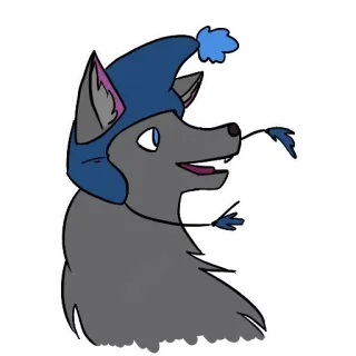 😍 d3fa2248 lupo, animale, cappello, peloso, cartone animato, carino telegram sticker