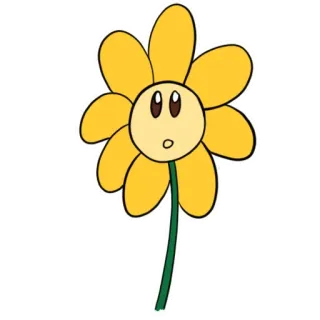 🤪 fc9af36b fiore, cartoni animati, carino, giallo, pianta, floreale telegram sticker