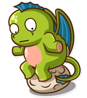 😳 afde2fcc มังกร, น่ารัก, การ์ตูน, สติกเกอร์, แฟนตาซี telegram sticker