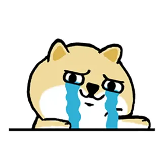 😭 b5994910 собака, плачет, слезы, грустный, эмоциональный, мультфильм whatsapp sticker