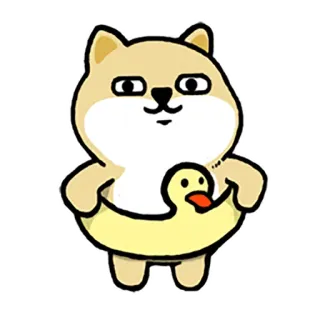 🐤 d6a8d0e9 собака, утка, животное, милый, мультфильм whatsapp sticker