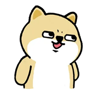 😏 e06957d9 собака, мультфильм, милый, животное, смешной, шиба ину, мем whatsapp sticker