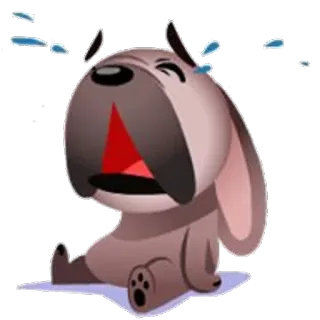 😭 2f10b05d Hund, weinen, traurig, emotional, Tränen, Cartoon, Welpe telegram sticker