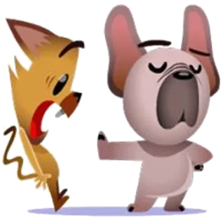 😤 3586037d Hund, Tier, Cartoon, Sticker, Gähnen, Wütend telegram sticker