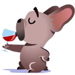 🍷 5e67d16d Hund, Französische Bulldogge, Wein, Trinken, Tier, Haustier telegram sticker