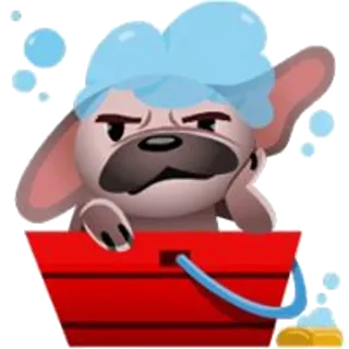 🚿 8ad13ec9 Hund, Welpe, Bad, Seifenblasen, süß, Tier, Cartoon telegram sticker