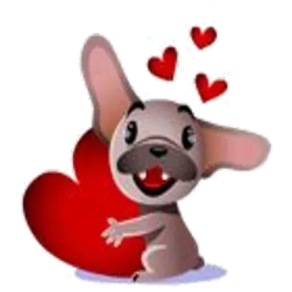😘 d8bfe9e5 hund, herzen, liebe, cartoon, süß, tier telegram sticker
