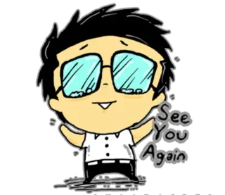 🤗 0517f5f3 See You Again Cartoon, Gruß, Freundlich, Auf Wiedersehen, Brille, Süß, Bis Bald whatsapp sticker