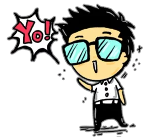 🙋 9e903361 Yo!! Cartoon, Gruß, Yo, Lässig, Freundlich whatsapp sticker