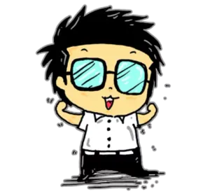🙆 9f12bfb5 Cartoon, Figur, Brille, Anime, Student whatsapp sticker