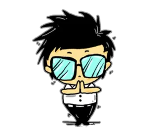 🙏 e4a9ad8f Cartoon, Brille, Gruß, Figur, Niedlich, Person whatsapp sticker