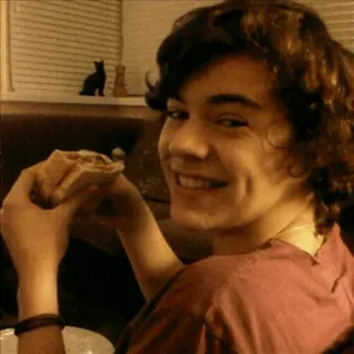 🍩 ed175139 Harry Styles harry styles, pizza, cantante, one direction, celebridad, comida telegram sticker