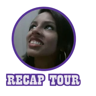 👸 775ea8b4 RECAP TOUR riepilogo, tour, donna, ritratto, sorridente, adesivo telegram sticker