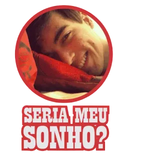 💭 bb77f9dd SERIA MEU SONHO? sogno, sonno, sorridente, persona, rosso telegram sticker