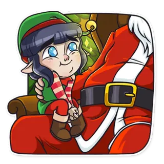 🎅 5bd9c0b9 elf, weihnachtsmann, weihnachten, feiertag, cartoon, niedlich, festlich whatsapp sticker