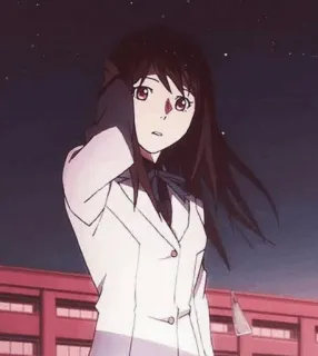 ✨ 1d2606d6 Anime, Dziewczyna, Mundur szkolny, Noc telegram sticker