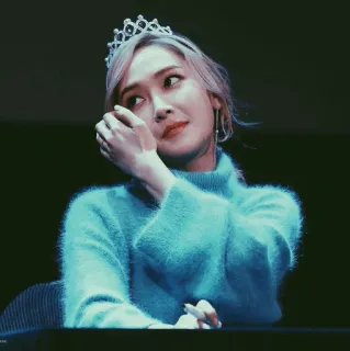 🖲 46a32069 Frau, Krone, Pullover, Porträt, Schönheit, Person whatsapp sticker