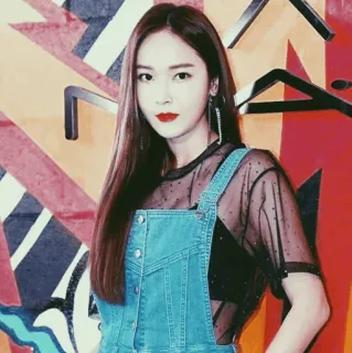 🖲 a9c9f7e5 frau, mode, porträt, asiatisch, latzhose, koreanisch, stil, model whatsapp sticker